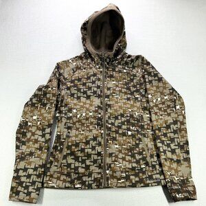 Columbia Titanium Jacket Womens M Camouflage Reversible Fleece Thumb Hole Hood
